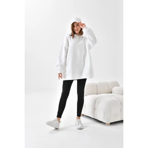 Ftz Women Kadın Oversize 3 İp Şardonlu Sweatshirt Ekru 10001