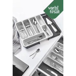 Çift Taraflı Uzayabilen Pratik Çekmece İçi Kaşıklık Organizer