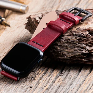 Apple Watch Uyumlu 42MM 44MM 45MM 49MM 1 / 2 / 3 / 4 / 5 / 6 / Se / 7 / 8 / 9 Ultra Ultra 2 Deri Kordon Deri Kayış Kırmızı