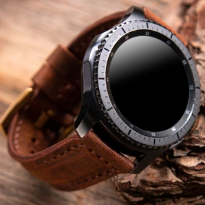 Vagave Samsung Galaxy Watch 6 / 5 / 4 Watch 6 Classic 40mm 43mm 44mm 47mm Watch 4 / Watch 5 Pro 40 44 45 Watch 5 40 42 44 46mm 20mm Deri Kordon Kahverengi