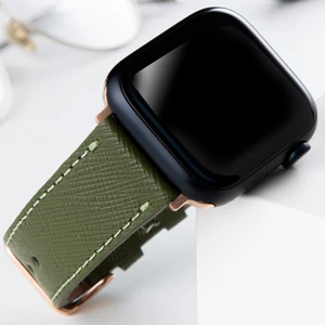 Apple Watch 42MM 44MM 45MM 49MM 3 / 4 / 5 / 6 / se / 7 / 8 / 9 / Ultra / Ultra 2 Deri Kordon Haki Yeşil