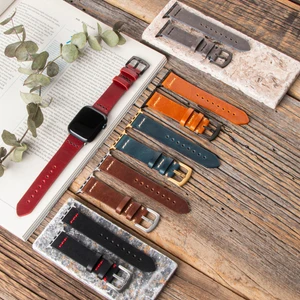 Watch Uyumlu 42MM 44MM 45MM 49MM 1 / 2 / 3 / 4 / 5 / 6 / Se / 7 / 8 / 9 Ultra Ultra 2 Deri Kordon Hakiki Deri Kayış Siyah