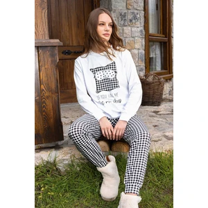 Kadın Pijama Takımı Uzun Kol Pamuklu Mevsimlik