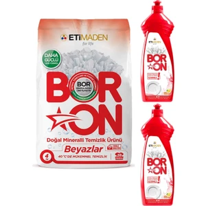 Toz Temizlik Ürünü Beyazlar + Boron Sıvı Elde Bulaşık 2 Adet