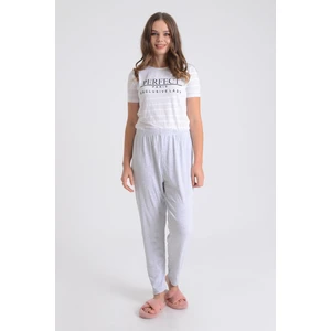 Pınkmark Kadın Beli Lastikli Rahat Kesim Pamuklu Battal Büyük Beden Pijama Altı  PMPT25695
