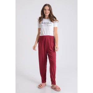 Pınkmark Kadın Beli Lastikli Rahat Kesim Pamuklu Battal Büyük Beden Pijama Altı  PMPT25695
