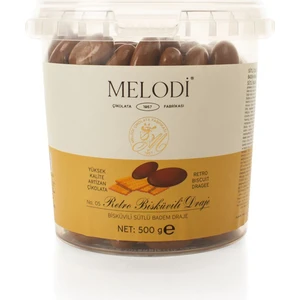 Melodi Çikolata Çikolatalı Bisküvi Draje 500 gr kovada