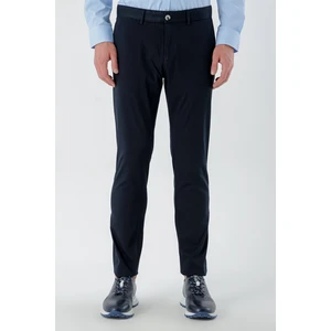 Erkek Lacivert Piefti Pamuk Yan Cep Slim Fit Chino Pantolon