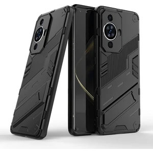 Huawei Nova 11 Matrix Serisi Armor Standlı Perfect Koruma Kılıf - Siyah AL3416