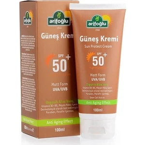 Güneş Kremi 50+ Organik Aloe Veralı Anti Aging 100ml
