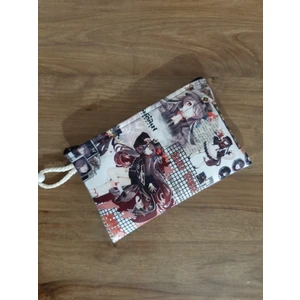 Owl Bag  Genshin Impact-Hu Tao Kolaj Desenli Tasarım Kalemlik-Cüzdan