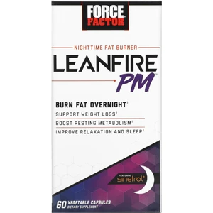 Force Factor Nighttime Fat Burner, Leanfire Pm, 60 Vegetable Capsules