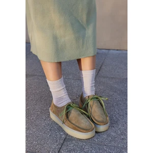 James Haki  Deri Bağcıklı Kadın Ayakkabı