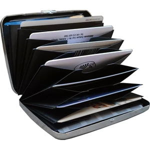 Kemer Dünyası Unisex Metal 10 Bölmeli Gümüş Desenli Kredi Kartlık - Cüzdan