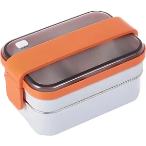 Bento 1200ML Çift Renk Lunchbox Yeni Koleksiyon 2 Katlı Çelik Sefer Tası Yemek Kutusu