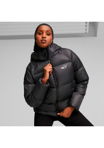 Hooded Ultra Down Puffer Kadın Siyah Mont
