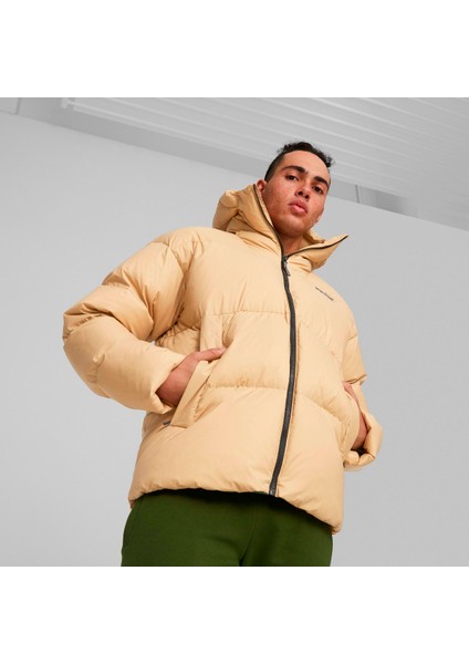 Hooded Ultra Down Puffer Erkek Bej Mont