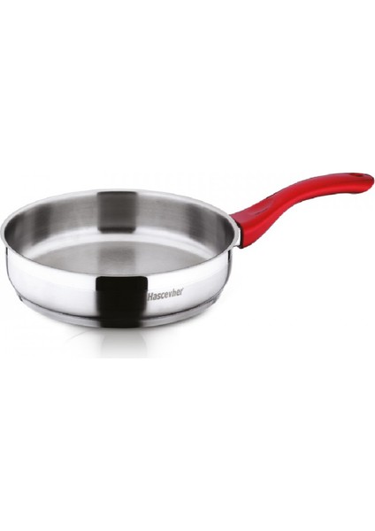 Sürme Çelik Tava 20X5 cm - Kırmızı Kulp