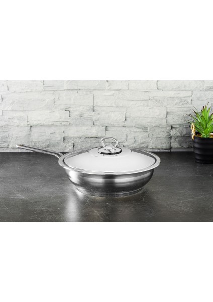Gastro Çelik Tava 26X7 cm - Çelik Kapaklı