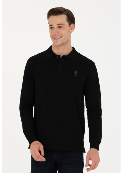 U.S. Polo Assn.  Polo Yaka Siyah Erkek Sweatshırt TP01SK023