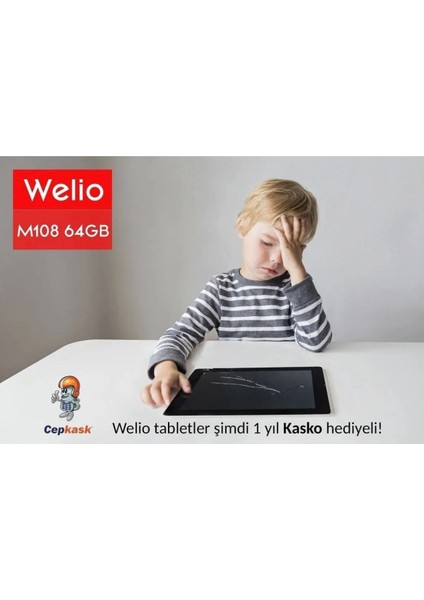 Welıo Tab M108 64GB 10.1 Inc 3 GB Ram 64 IPS Ekran Hafıza Kart Destekli Tablet