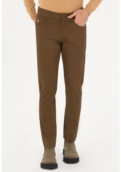 Normal Bel Normal Paça Slim Fit Hardal Erkek Pantolon MICEL23K
