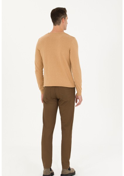 Normal Bel Normal Paça Slim Fit Hardal Erkek Pantolon MICEL23K