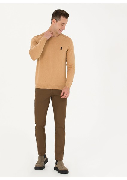 Normal Bel Normal Paça Slim Fit Hardal Erkek Pantolon MICEL23K