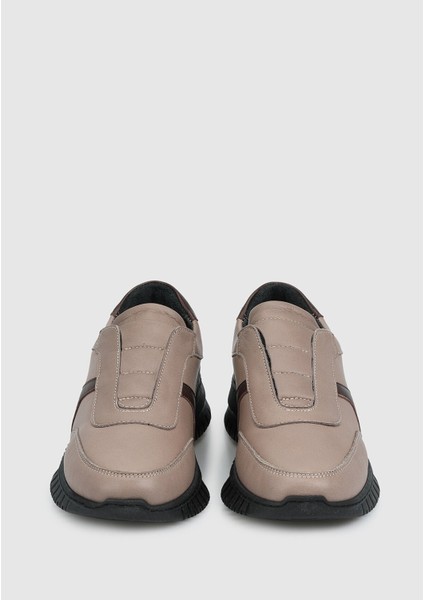 Vizon Deri Kadın Sneaker