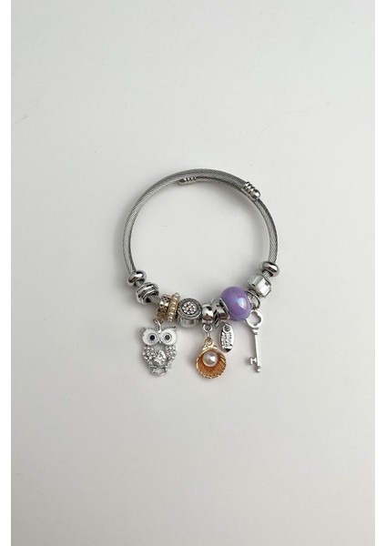 Çelik Pandora Figürlü Bileklik