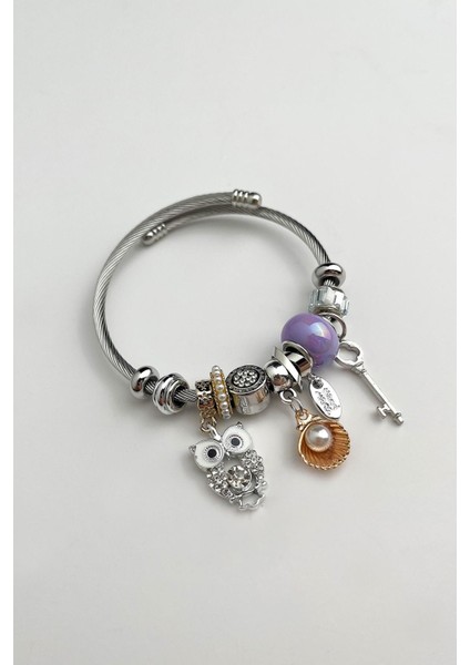 Çelik Pandora Figürlü Bileklik modelleri