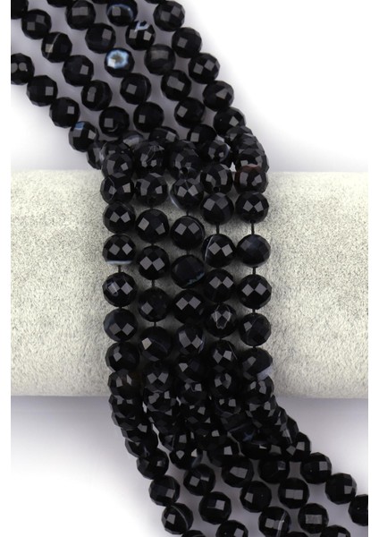 Akik ( ) Doğal Taş Dizi 8 mm Fasetli Küre Kesim