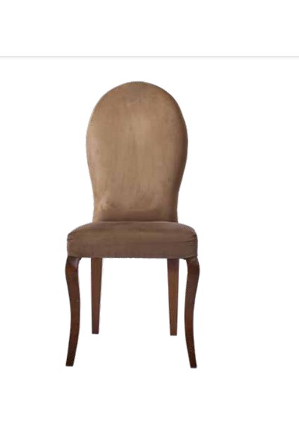 Sandalye ST Zus069 Oval Sırt Model Bej Renk Ortoped Oturum Avangart Ayak El Yapım