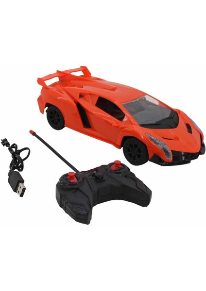 Can-Em Oyuncak 1:16 Lamborghini USB Şarjlı Işıklı Uzaktan Kumandalı Araba - Turuncu