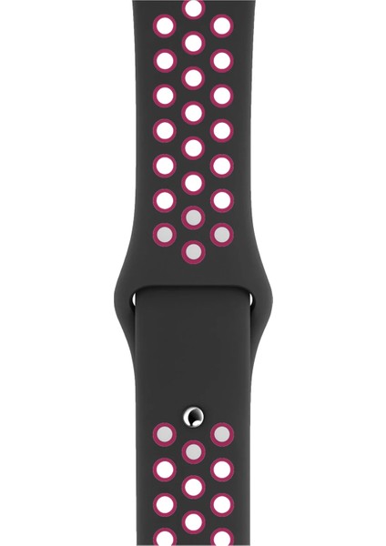 Watch 2 3 4 5 6 7 8 9 Se 38 40 41MM Uyumlu Delikli Spor Silikon Kordon Fuchsia