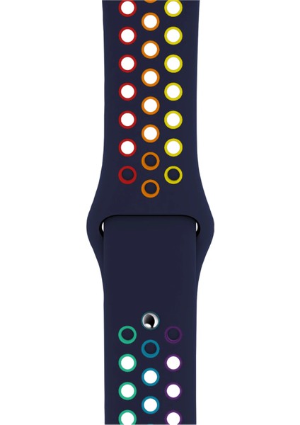 Watch 2 3 4 5 6 7 8 9 Se 42 44 45 49MM Uyumlu Delikli Spor Silikon Kordon Lavy Rainbow