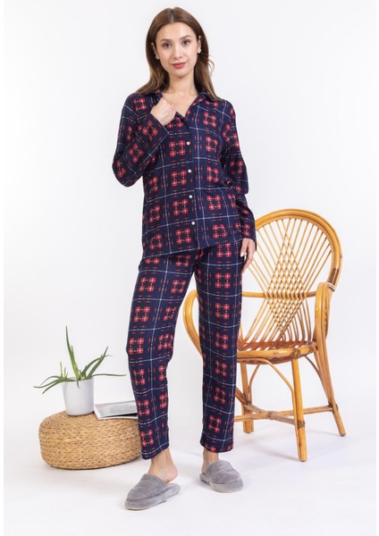 Yeni Sezon Düğmeli Süet Kadın Pijama Takımı 5503 fırsatları