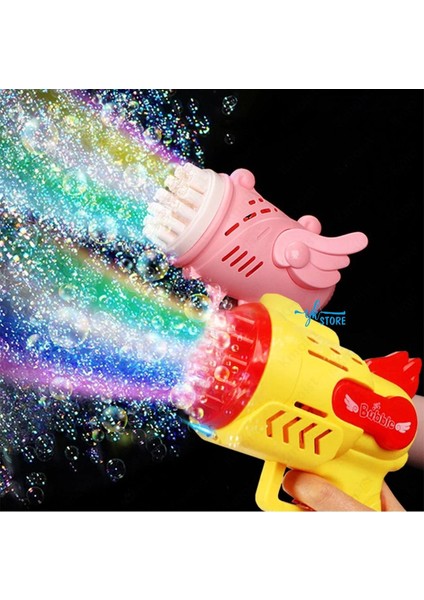 Yk Store Işıklı Pilli Köpük Baloncuk Makinesi Tabancası Yeni Tasarım Bol Köpük Süper Bubble Gun