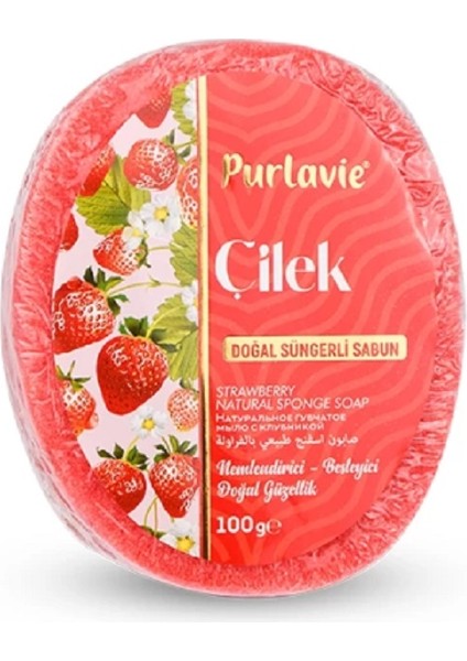 Doğal Süngerli Sabun Çilek 100 gr