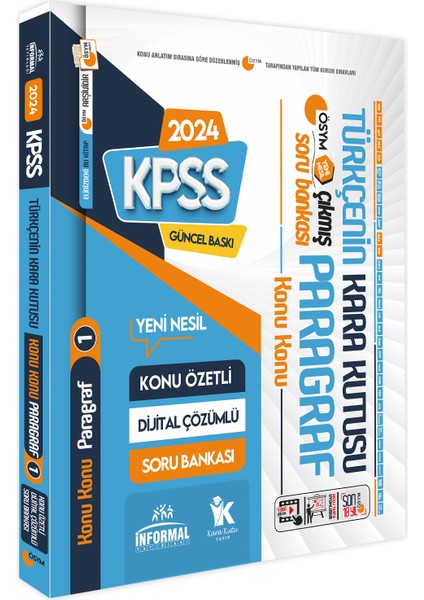 Karakutu Yayınları 2024 KPSS Türkçenin Kara Kutusu Konu Konu Paragraf 1 Konu Özetli Dijital Çözümlü Çıkmış Soru Bankası