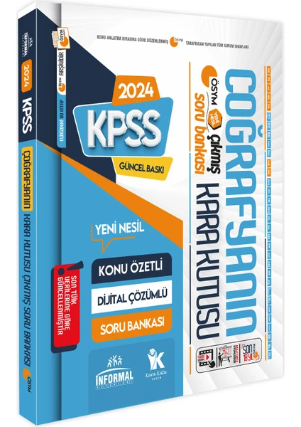 Karakutu Yayınları KPSS Coğrafyanın Kara Kutusu Konu Özetli Dijital Çözümlü ÖSYM Çıkmış Soru Havuzu Bankası