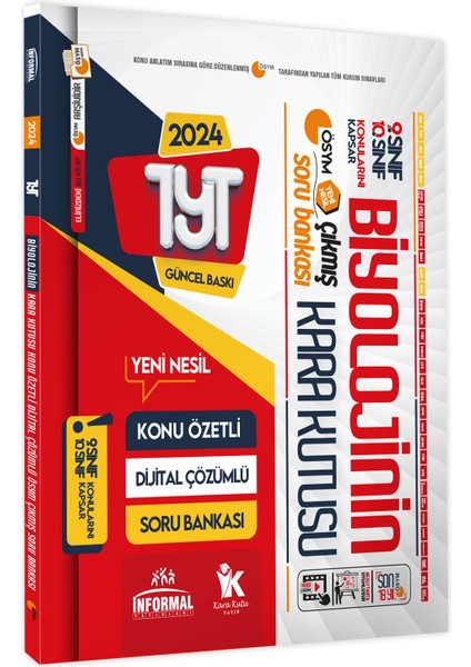 Karakutu Yayınları  YKS TYT Biyolojinin Kara Kutusu Konu Özetli Dijital Çözümlü ÖSYM Çıkmış Soru Bankası