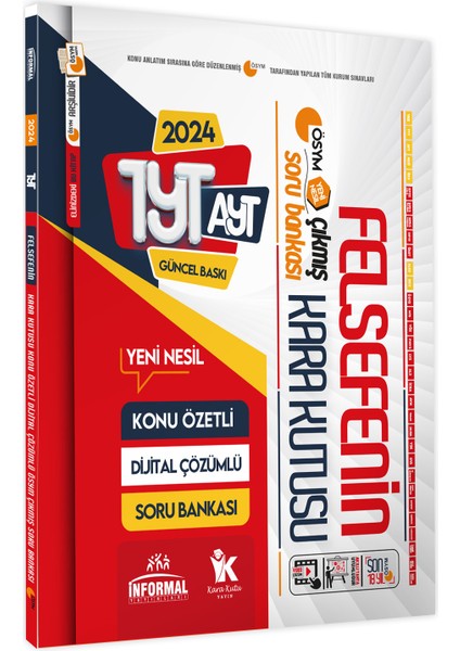 YKS-TYT AYT Felsefenin Kara Kutusu Konu Özetli Dijital Çözümlü ÖSYM Çıkmış Soru Havuzu Bankası fiyatları
