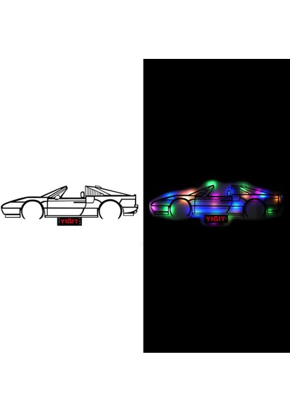 Işıklı Kişiselleştirilebilir Araba Temalı Tablo Ferrari Dekoratif Gece Lambası