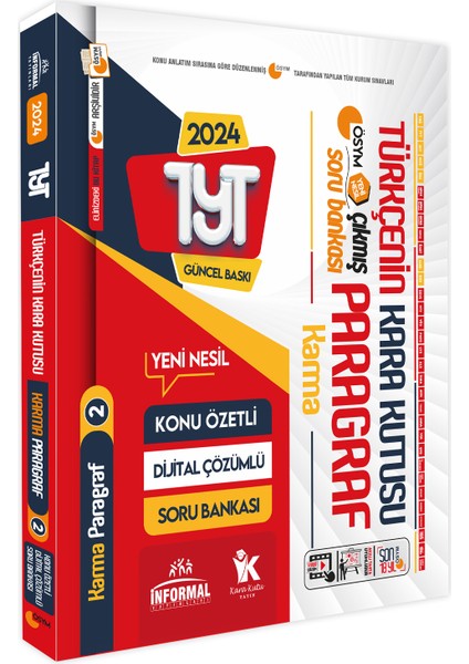 Karakutu Yayınları YKS-TYT Türkçenin Kara Kutusu Karma Paragraf 2 Konu Özetli Dijital Çözümlü Çıkmış Soru Bankası