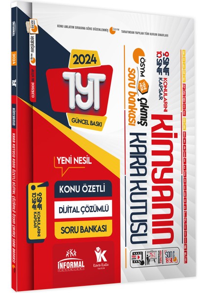 YKS TYT Kimyanın Kara Kutusu Konu Özetli Dijital Çözümlü ÖSYM Soru Bankası paket Set