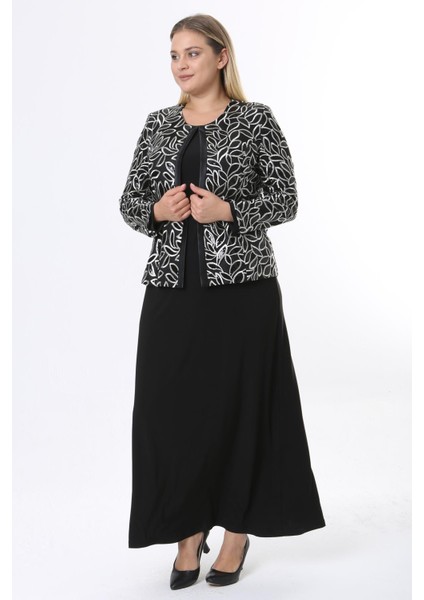 Büyük Beden 3815 Siyah Ceket+Elbise Takım fırsatları