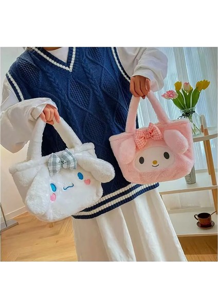 Kuromi Pembe Peluş Kadın Çanta Kadın Çantası El Çantası Günlük Çanta Tablet Çantası Kozmetik Çanta modelleri
