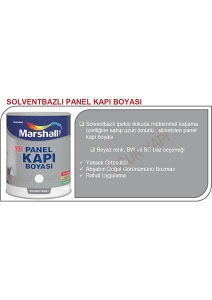 • Marshall Solvent (Tiner) Bazlı Amerikan Panel Kapı Boyası 1 Lt –6 Parça Set - DAMLA SAKIZI fiyatları