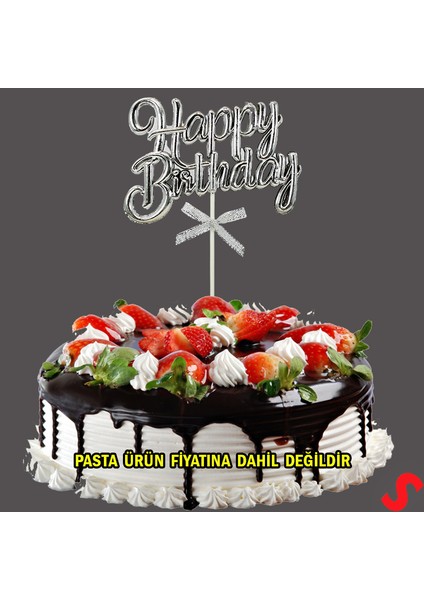 Happy Birthday Pasta Süsü, 23CM x 12,5cm - Gümüş fırsatları